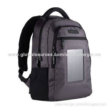 Solar charger backpack with power bank